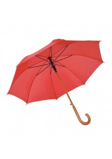 Kırmızı Ahşap Baston Şemsiye