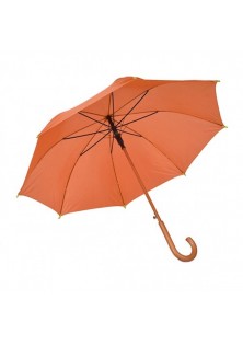 Turuncu Ahşap Baston Şemsiye